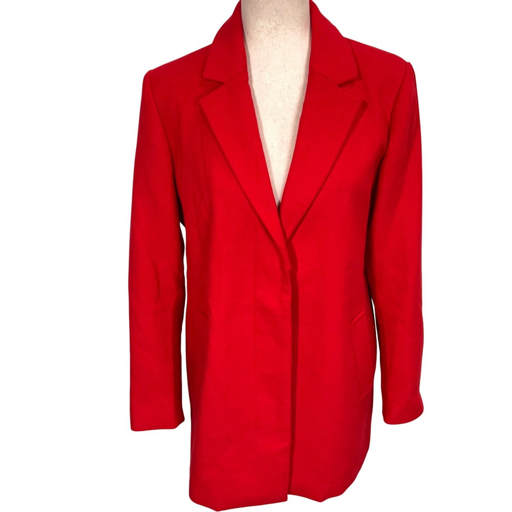 Banana Republic Blazer Womens Medium Red Longline Lightweight Coat Jacket